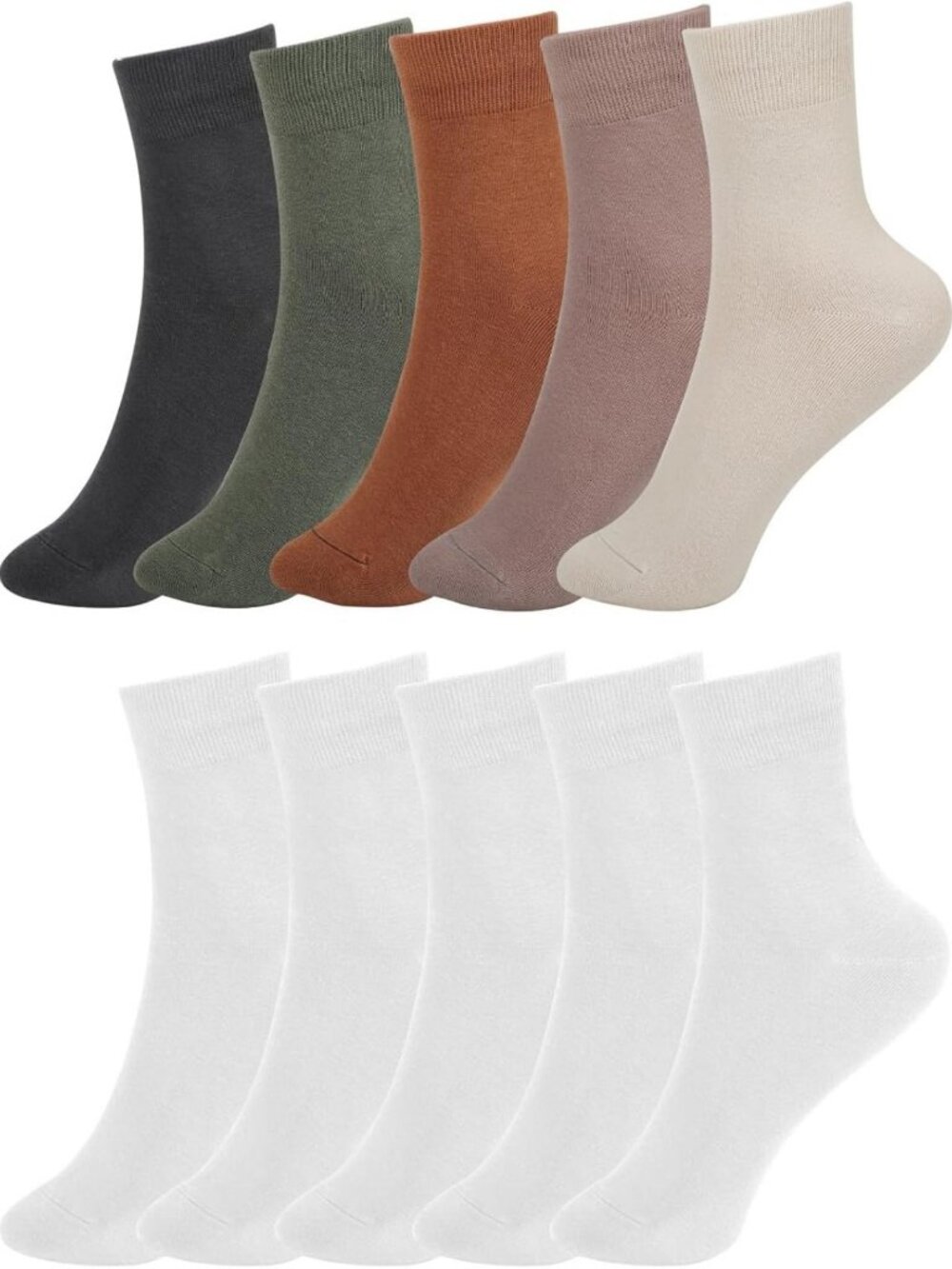 Cozy Cotton Ankle Crew Socks - 5 Pairs of Soft, Cute, Thin Women's Socks